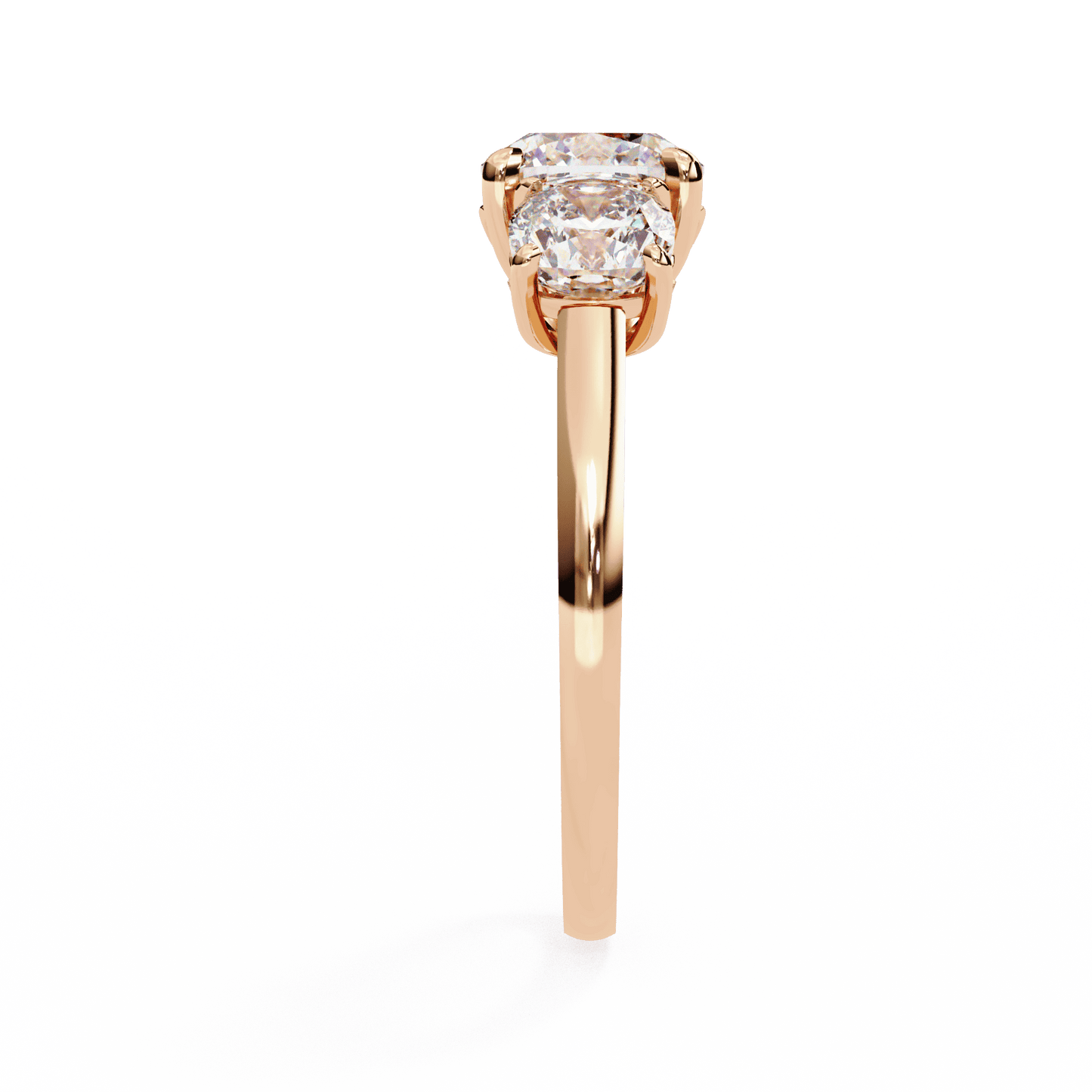 Three Stone Charm Solitaire Ring