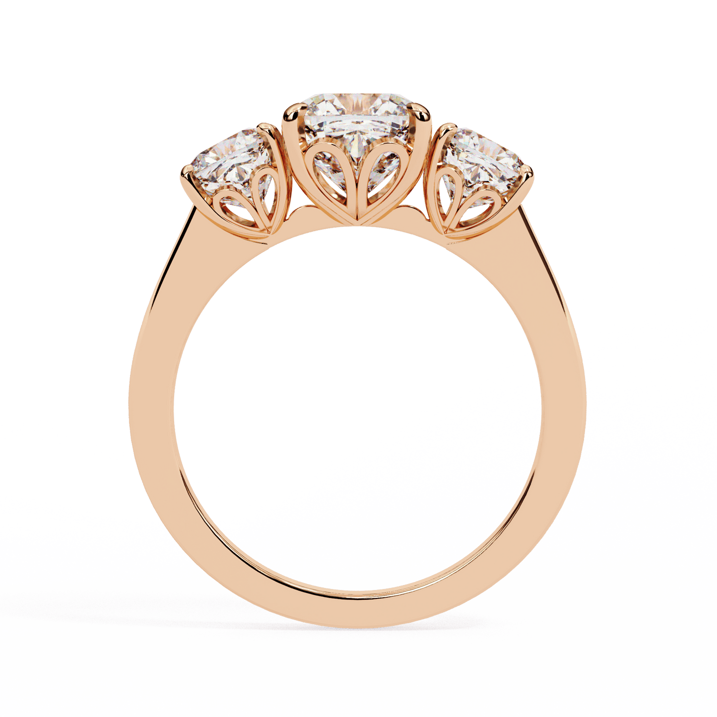 Three Stone Charm Solitaire Ring