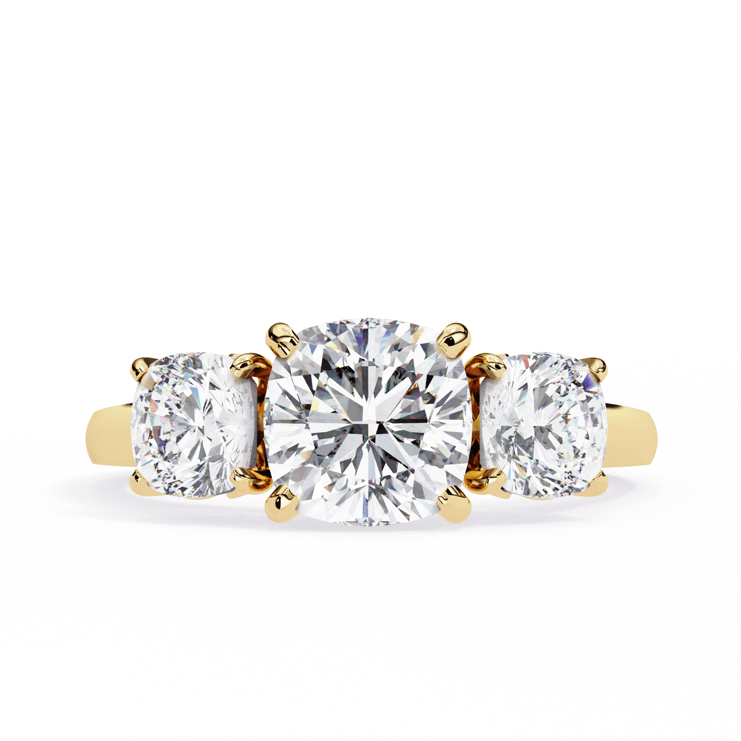 Three Stone Charm Solitaire Ring