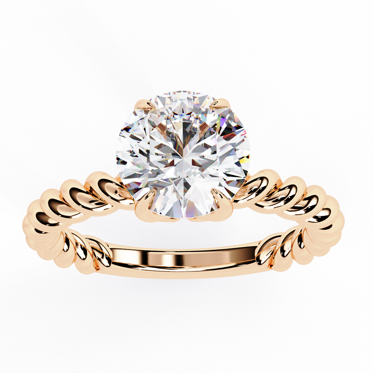 Twisted 1.92 Carat Round Solitaire Ring