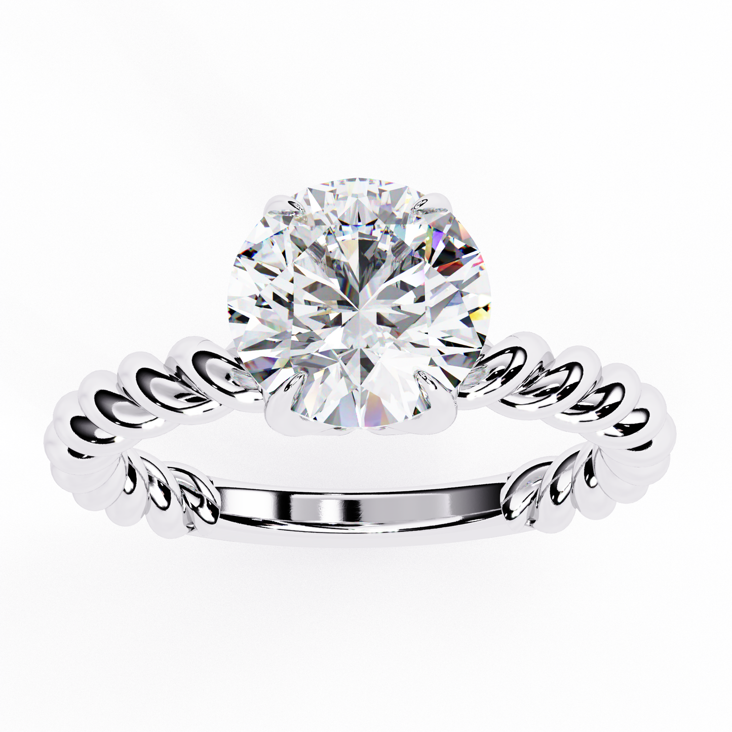 Twisted 1.92 Carat Round Solitaire Ring