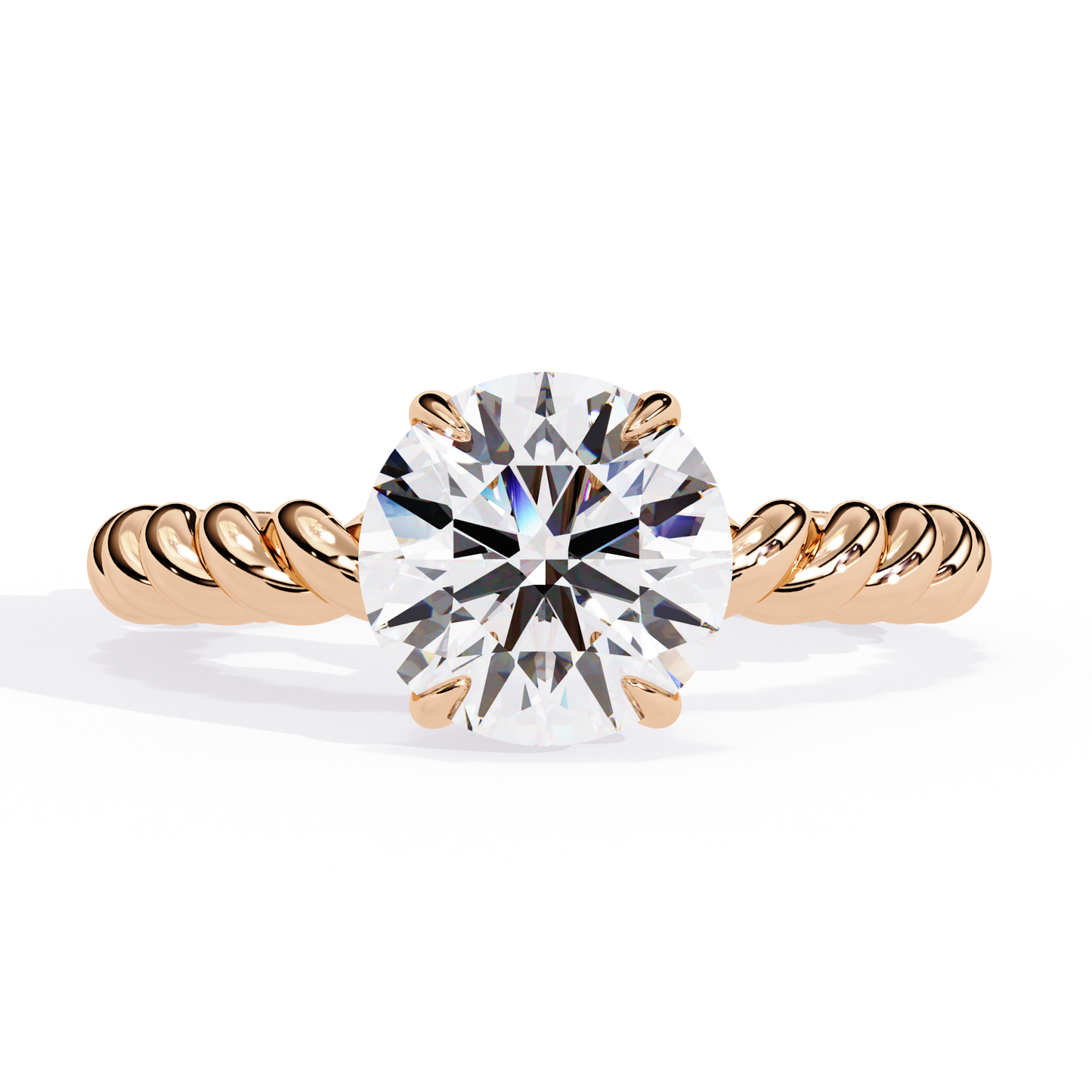 Twisted 1.92 Carat Round Solitaire Ring