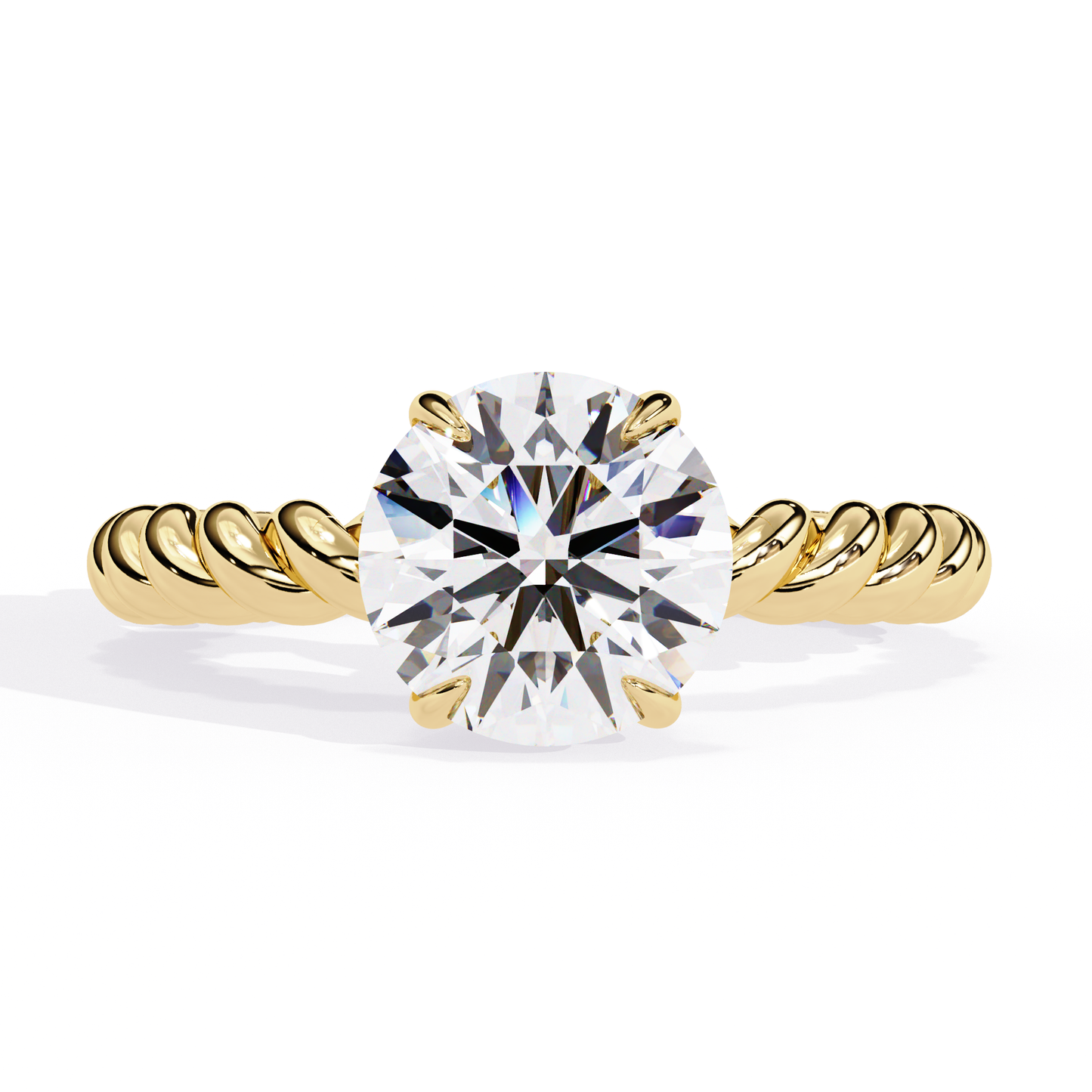 Twisted 1.92 Carat Round Solitaire Ring