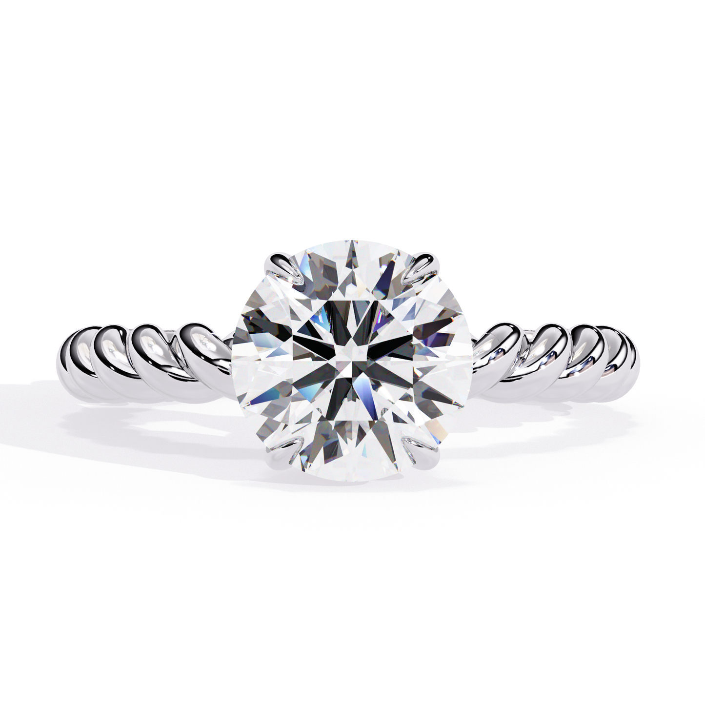 Twisted 1.92 Carat Round Solitaire Ring