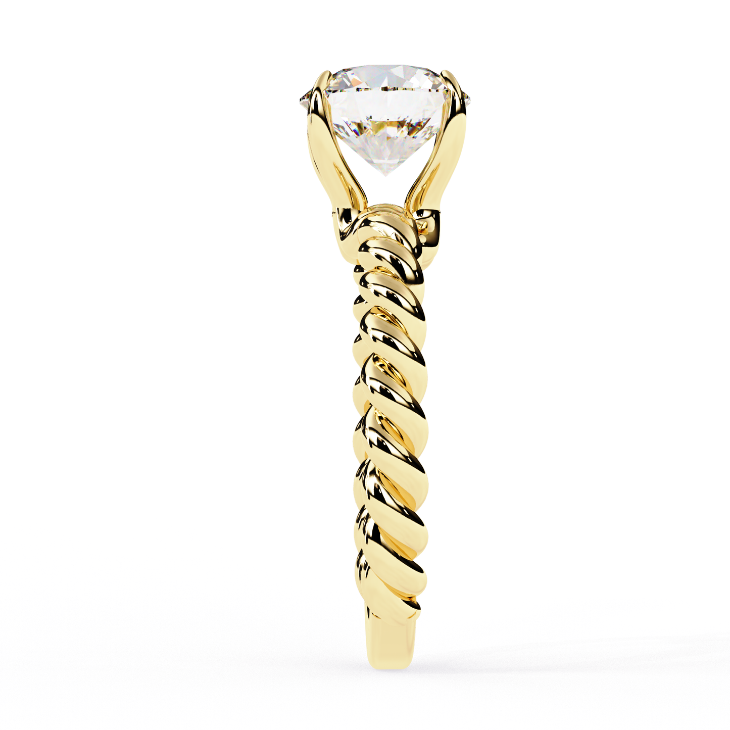 Twisted 1.92 Carat Round Solitaire Ring