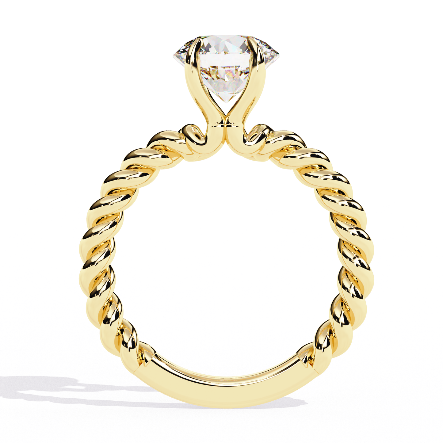 Twisted 1.92 Carat Round Solitaire Ring