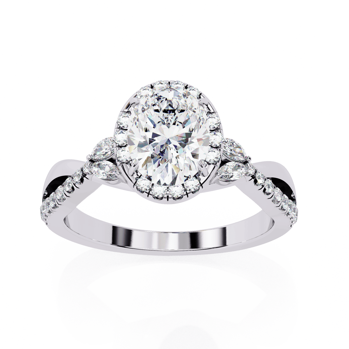 Ivy Bloom Oval Solitaire Ring