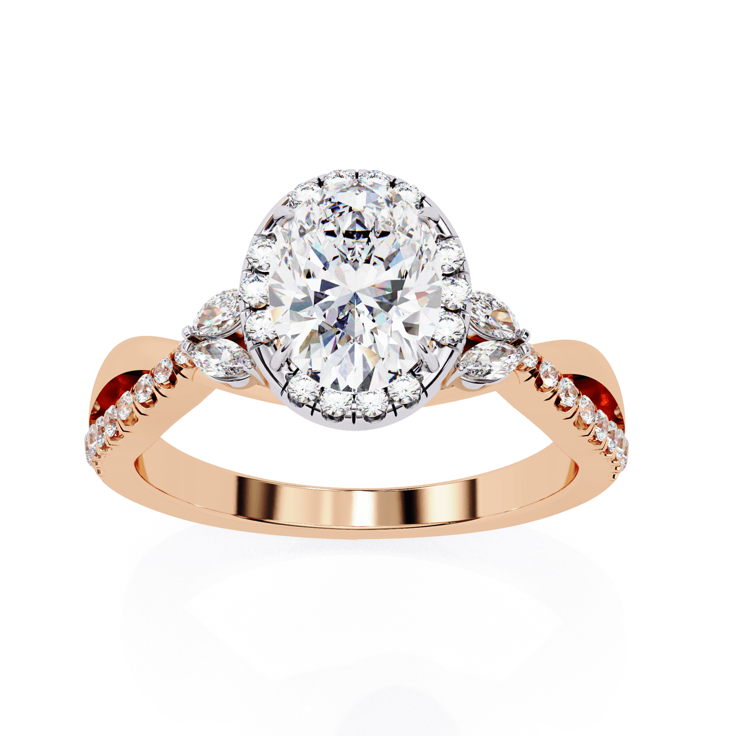 Ivy Bloom Oval Solitaire Ring