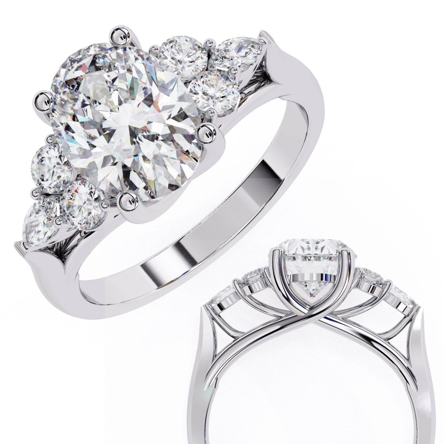 Eclat Oval Solitaire Wedding Ring