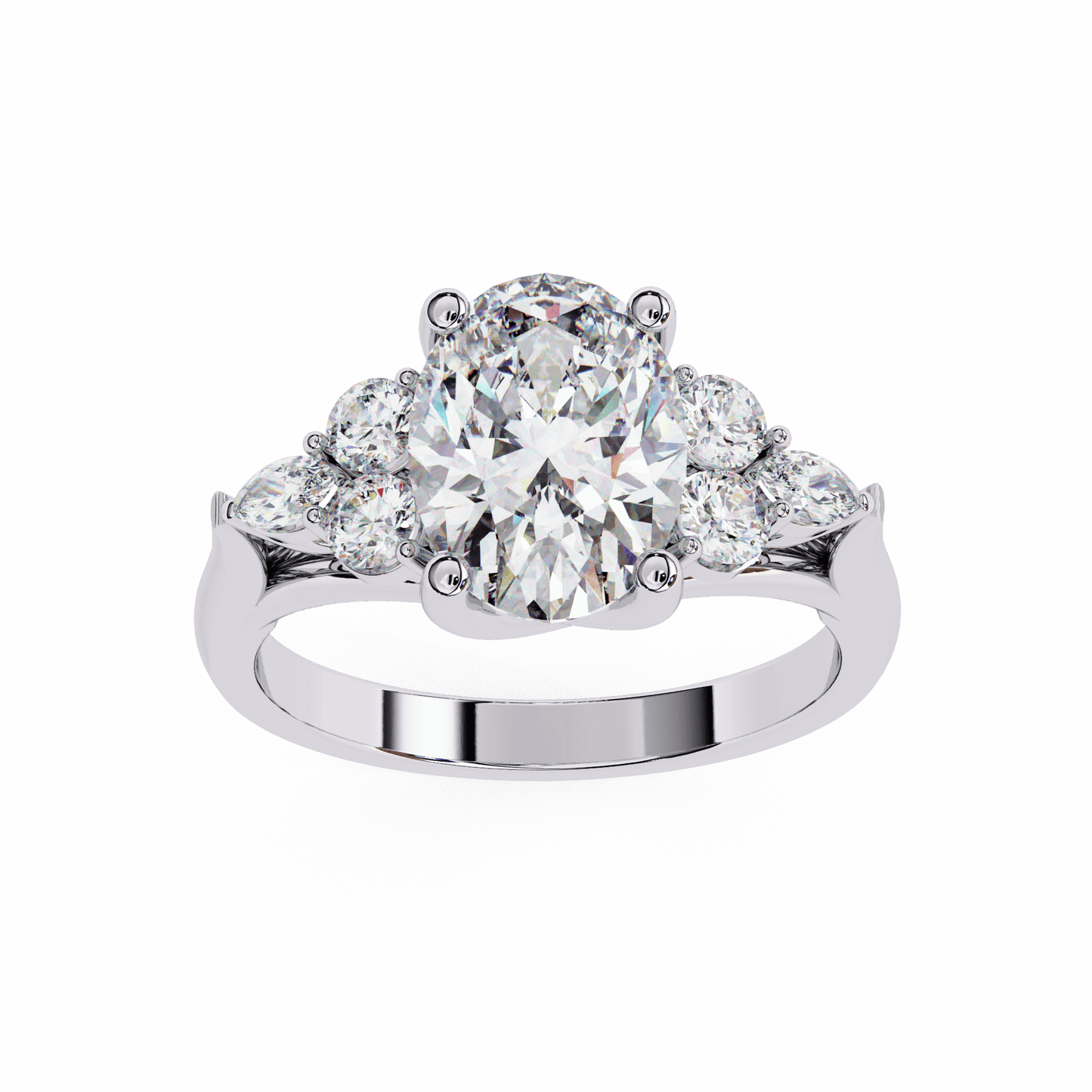 Eclat Oval Solitaire Wedding Ring