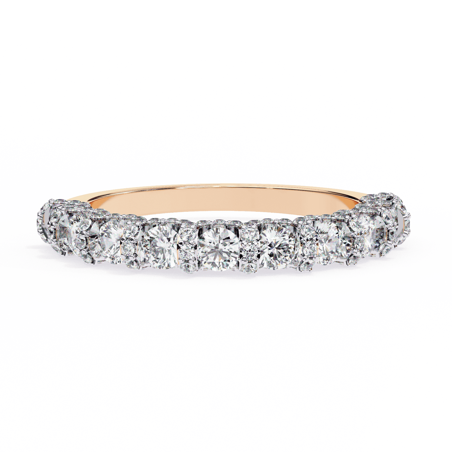 Round Diamonds Half Eternity Band