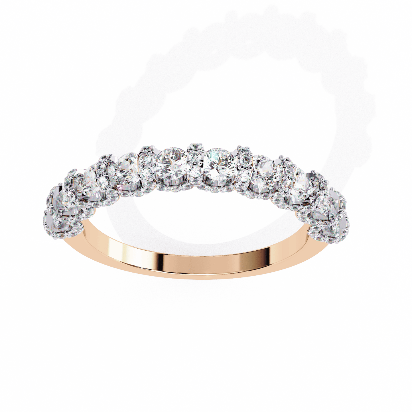 Round Diamonds Half Eternity Band