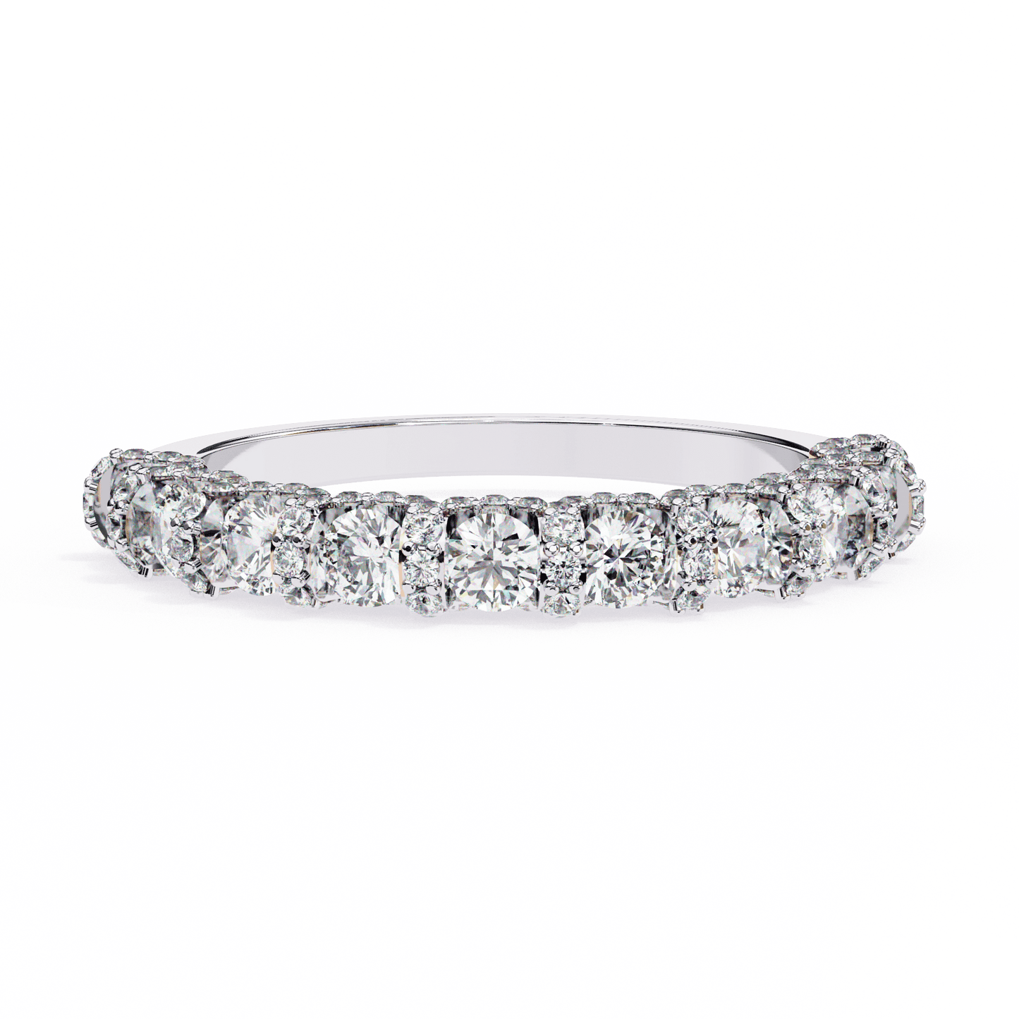 Round Diamonds Half Eternity Band