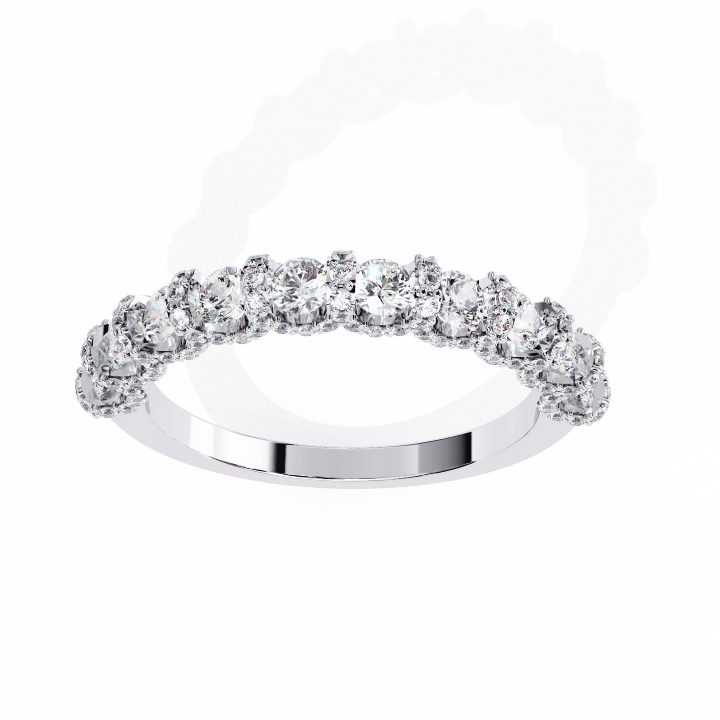 Round Diamonds Half Eternity Band