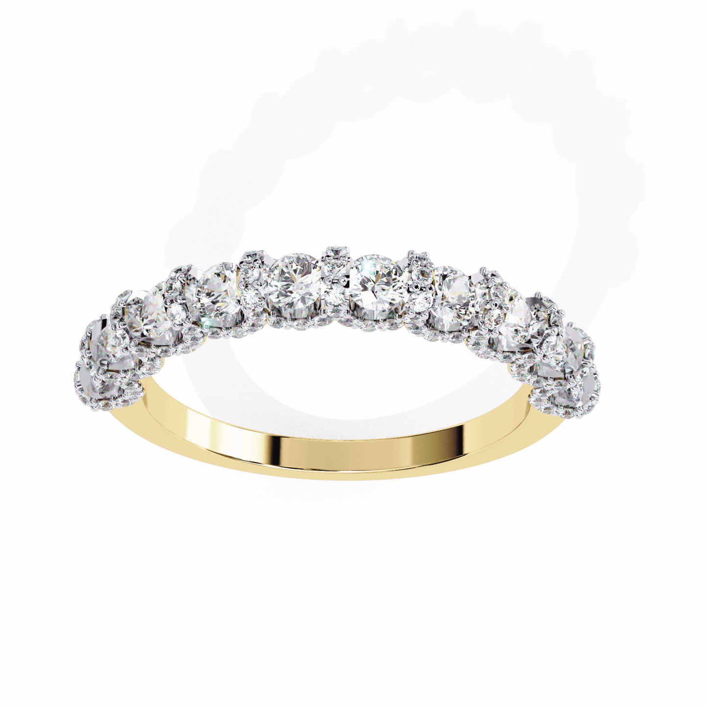 Round Diamonds Half Eternity Band