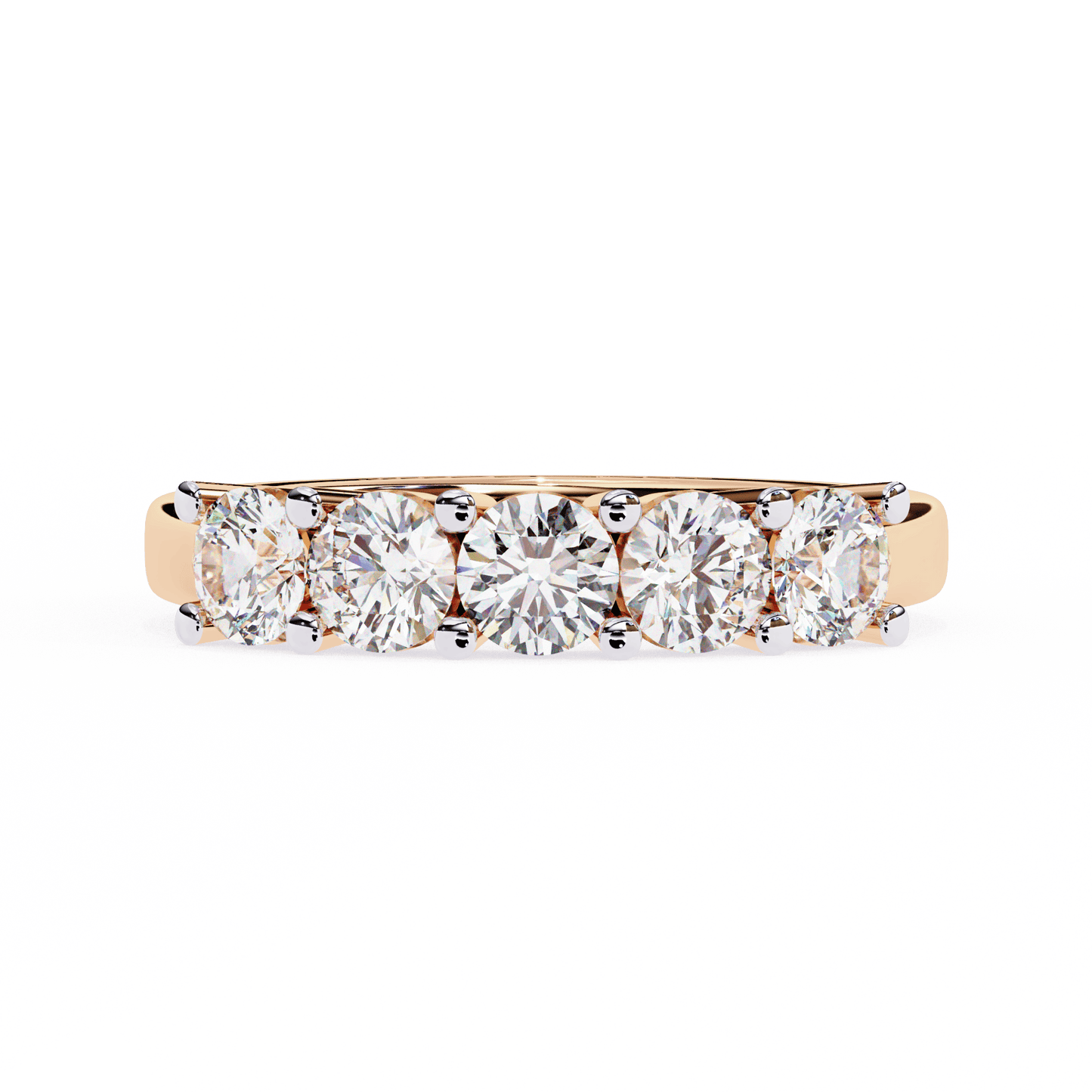 Five Stars Round Diamonds Ring
