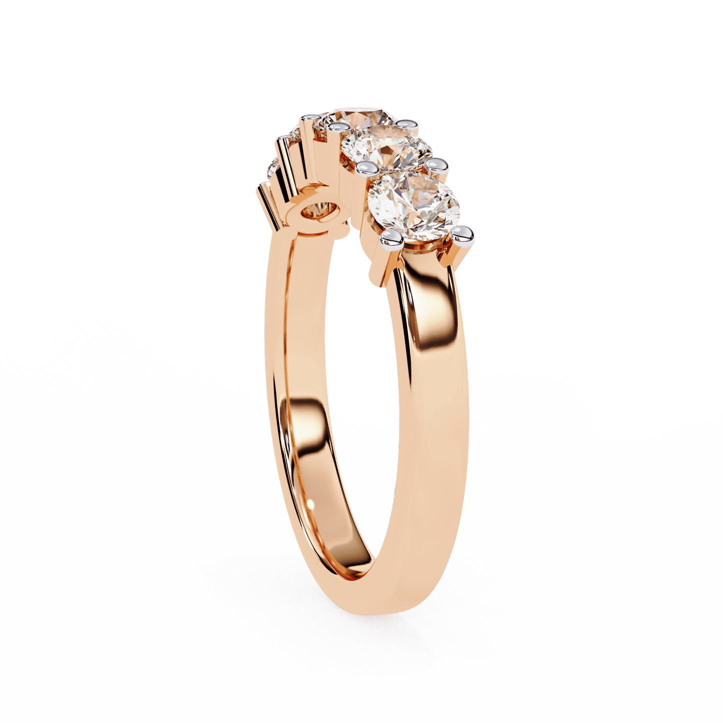 Five Stars Round Diamonds Ring