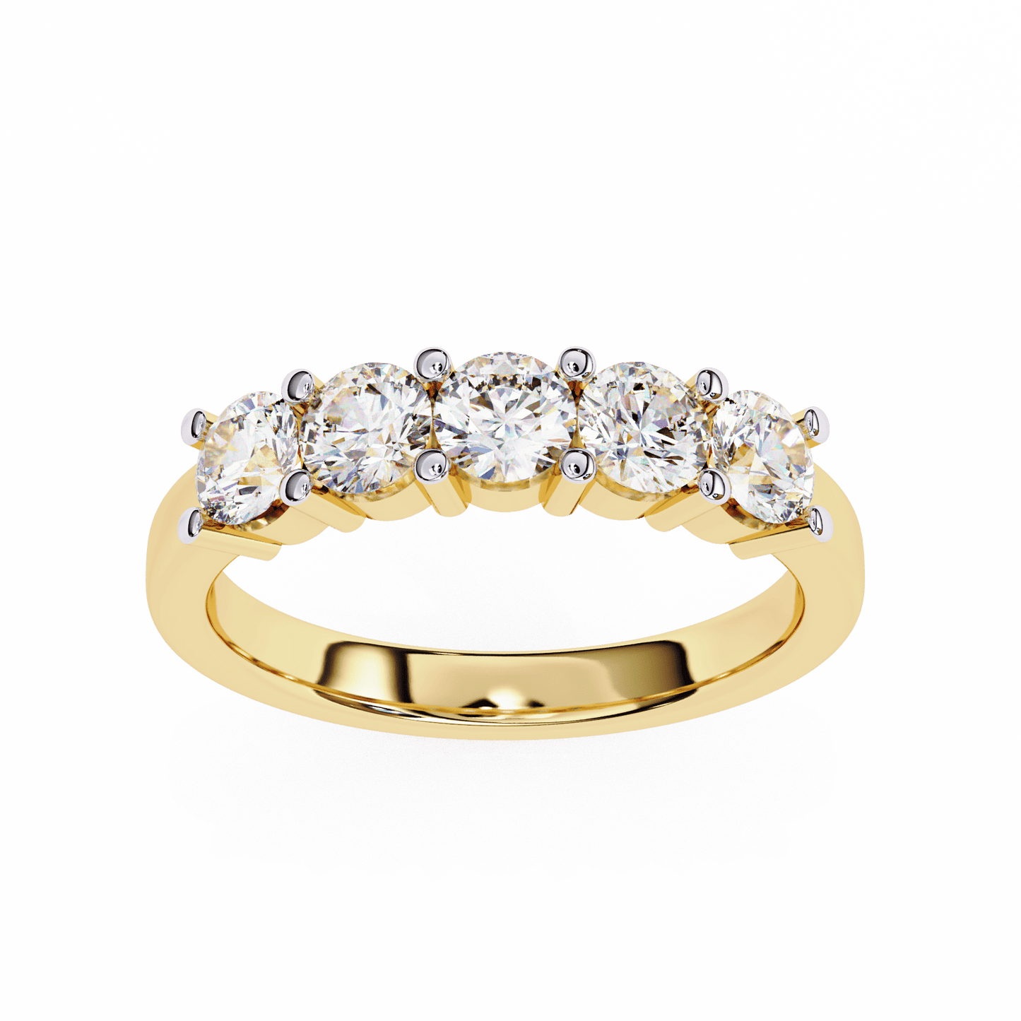 Five Stars Round Diamonds Ring