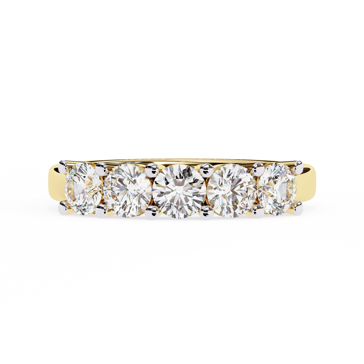 Five Stars Round Diamonds Ring