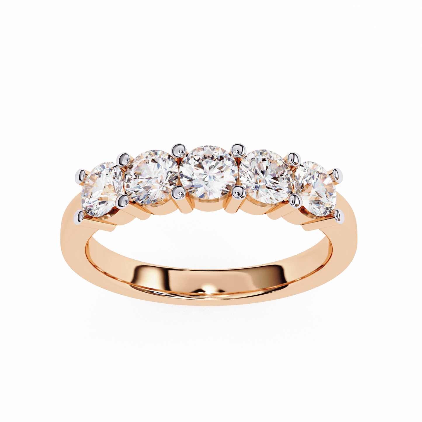 Five Stars Round Diamonds Ring