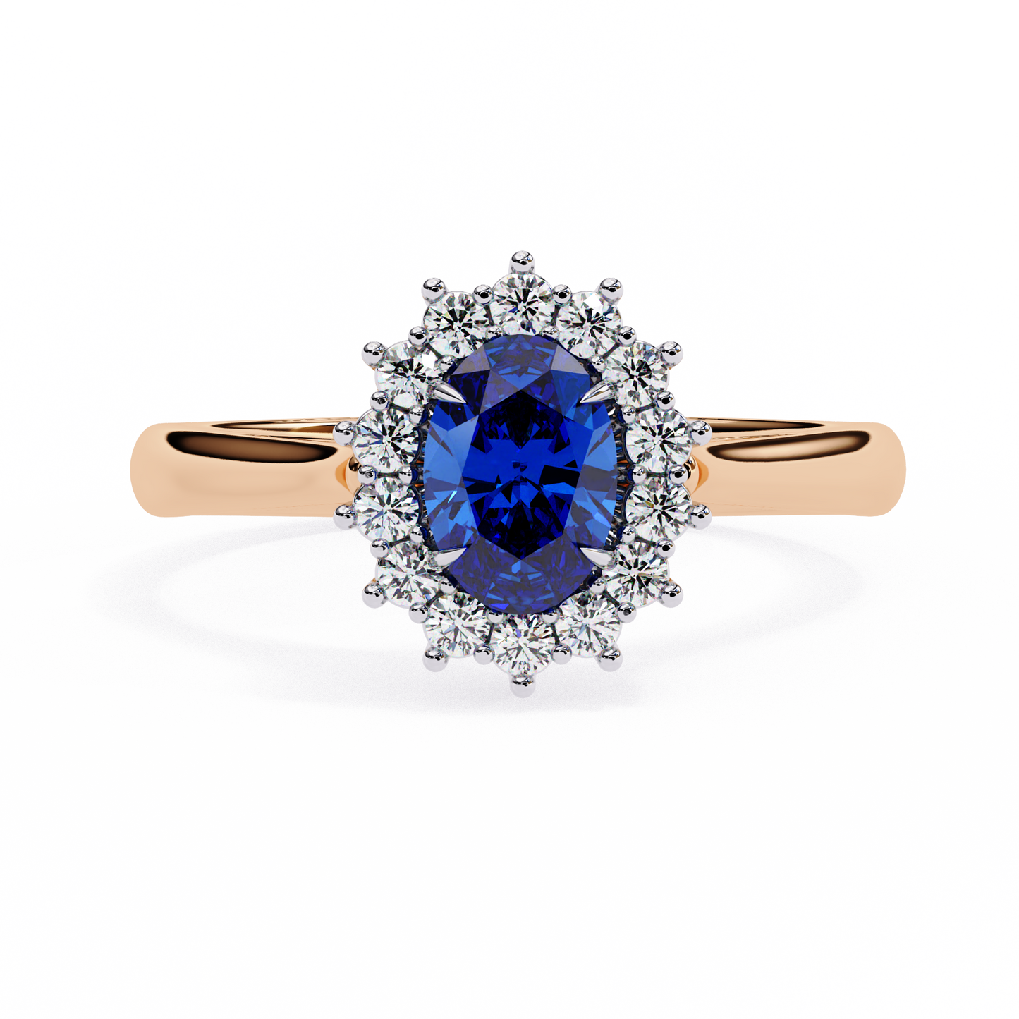 Royal Blue Oval Lab Solitaire Ring