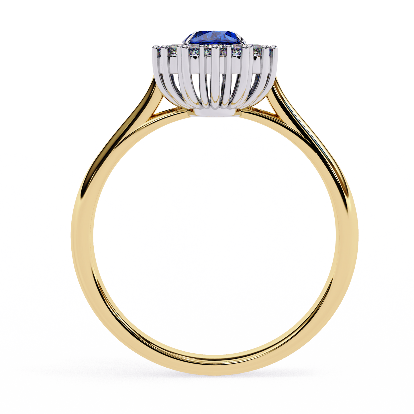 Royal Blue Oval Lab Solitaire Ring