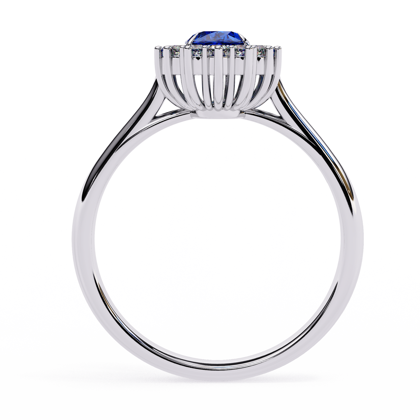 Royal Blue Oval Lab Solitaire Ring