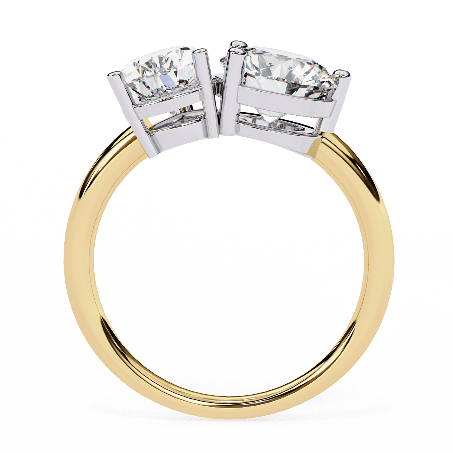 Pear and Round Solitaires Duet Ring
