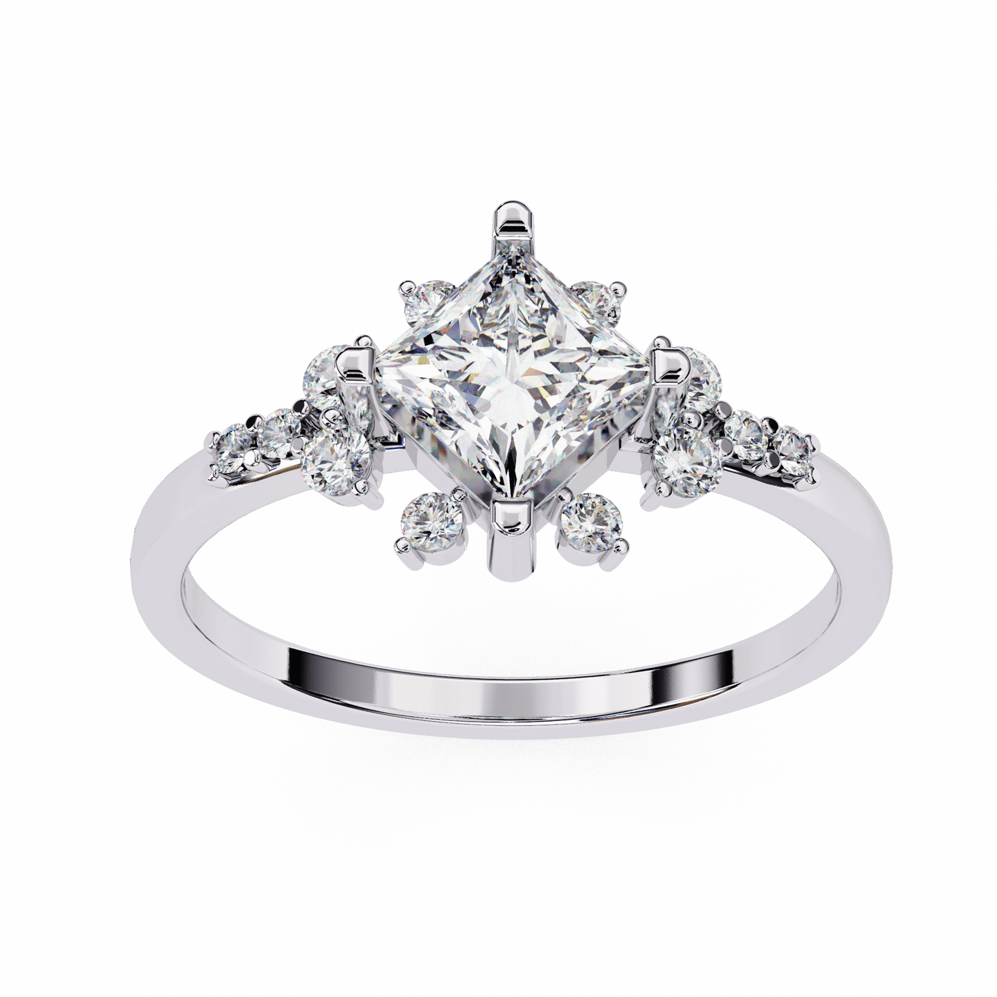 Petals Princess Cut Solitaire Ring