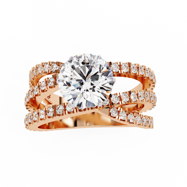 Intertwine Round Solitaire Ring