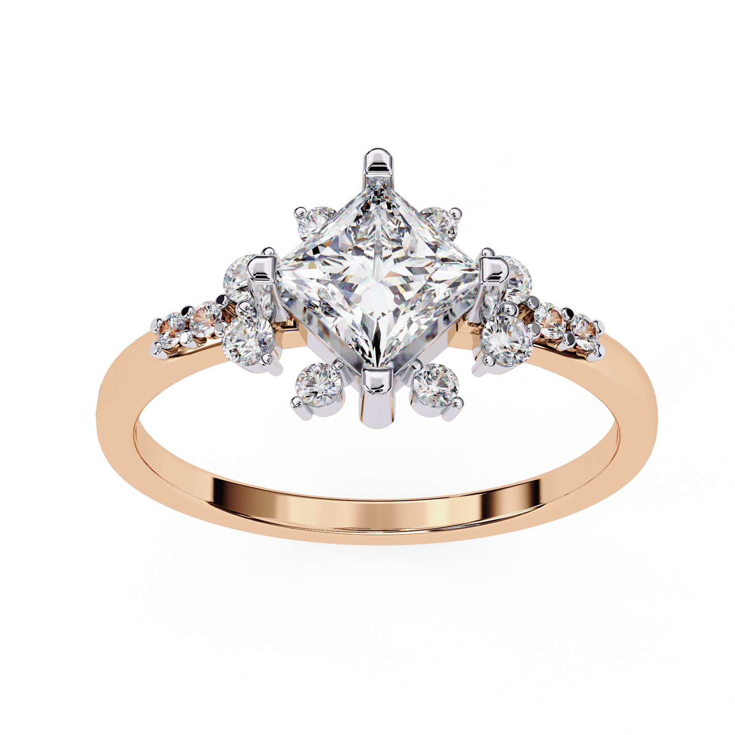 Petals Princess Cut Solitaire Ring