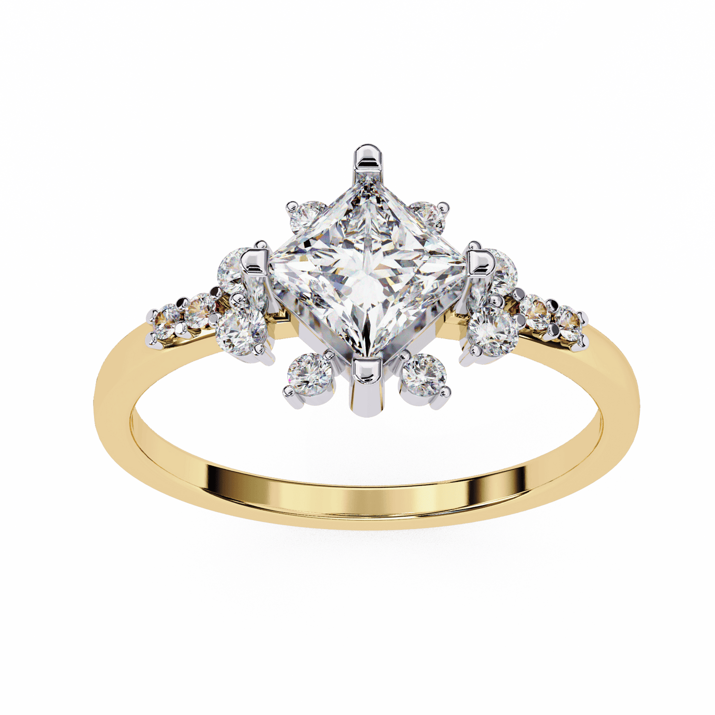 Petals Princess Cut Solitaire Ring