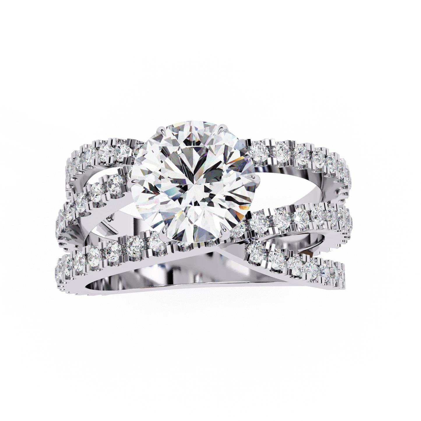 Intertwine Round Solitaire Ring