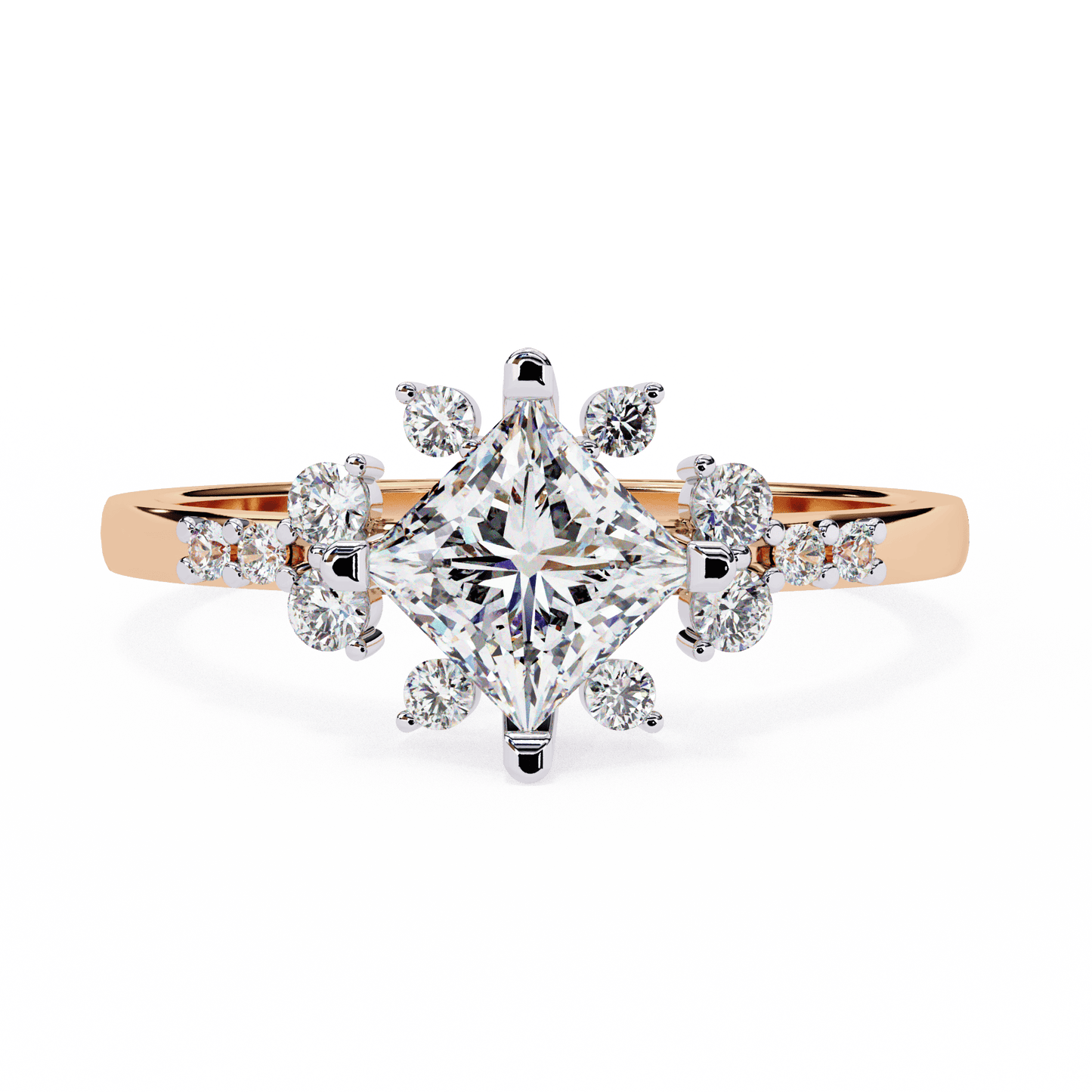 Petals Princess Cut Solitaire Ring