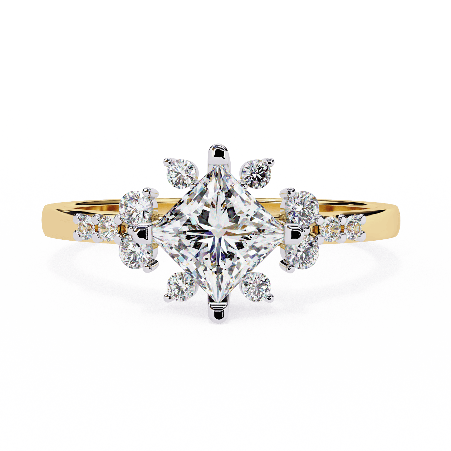 Petals Princess Cut Solitaire Ring