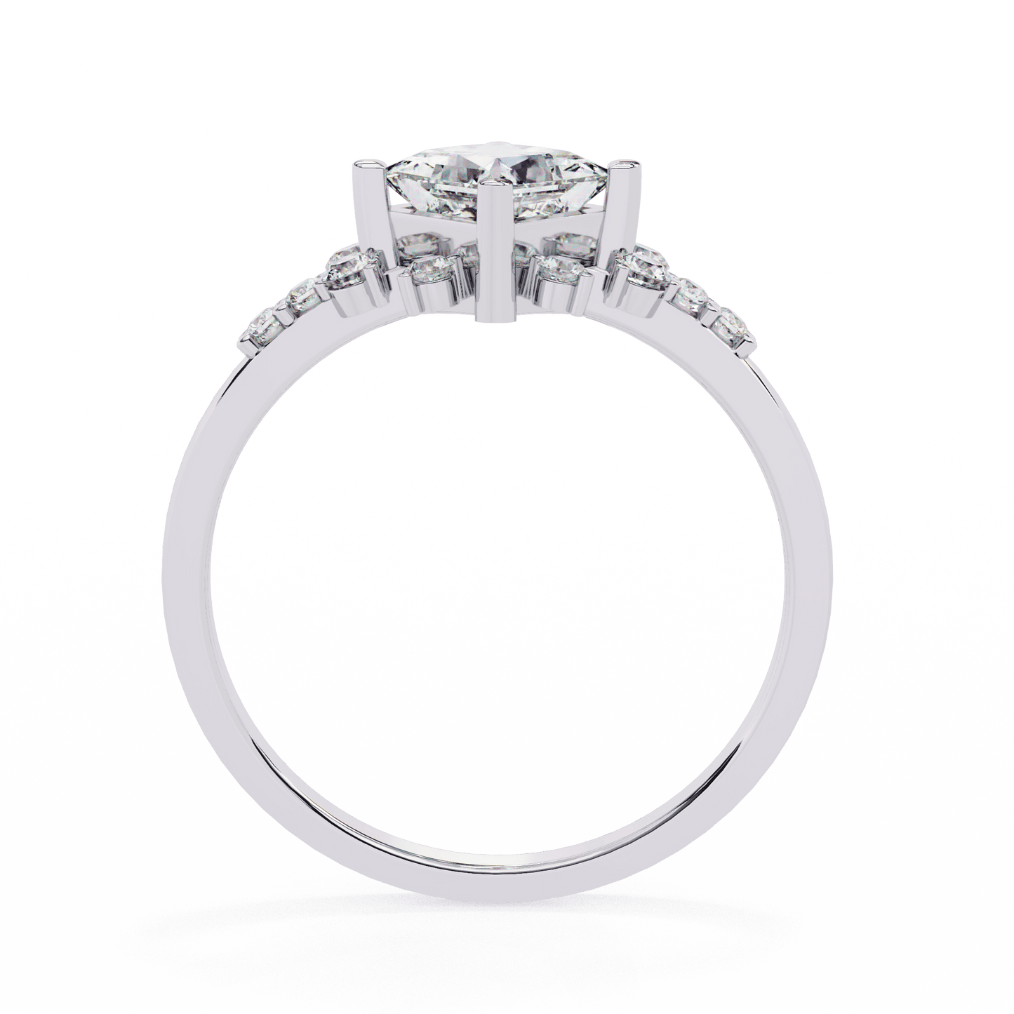 Petals Princess Cut Solitaire Ring