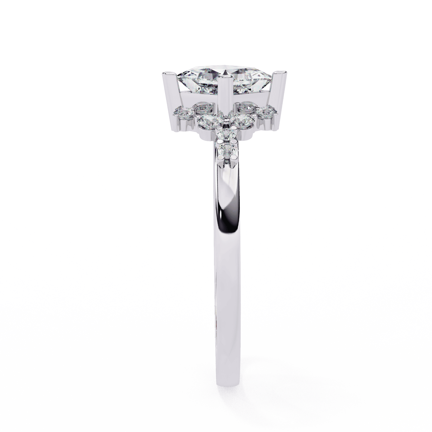 Petals Princess Cut Solitaire Ring