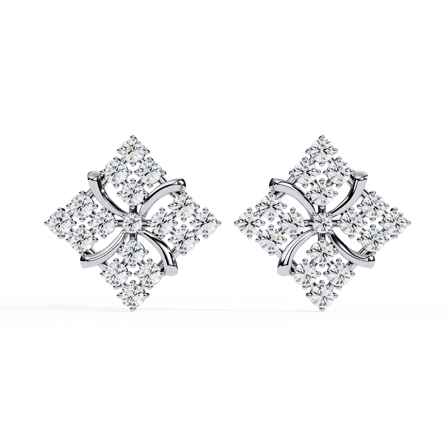 4 Square Shape Round Earrings