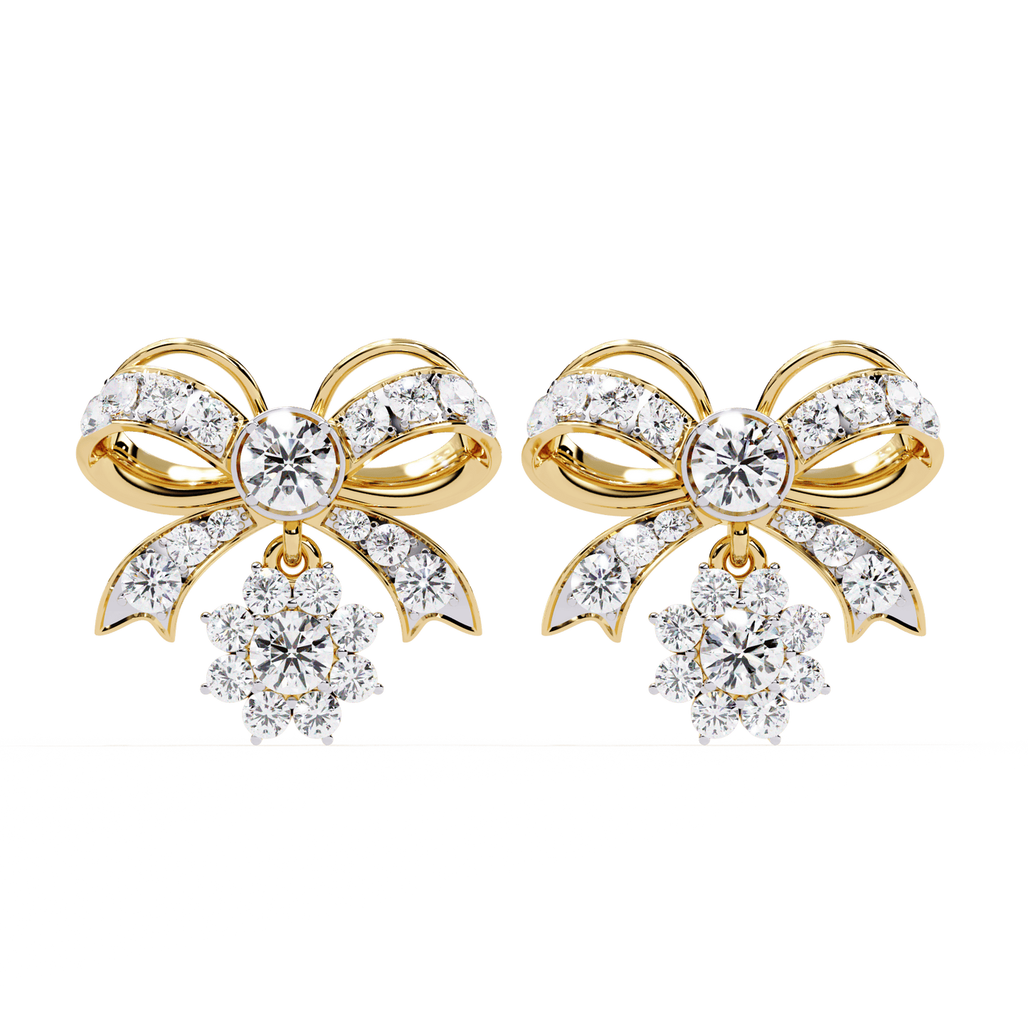 Bow Star Diamond Earrings