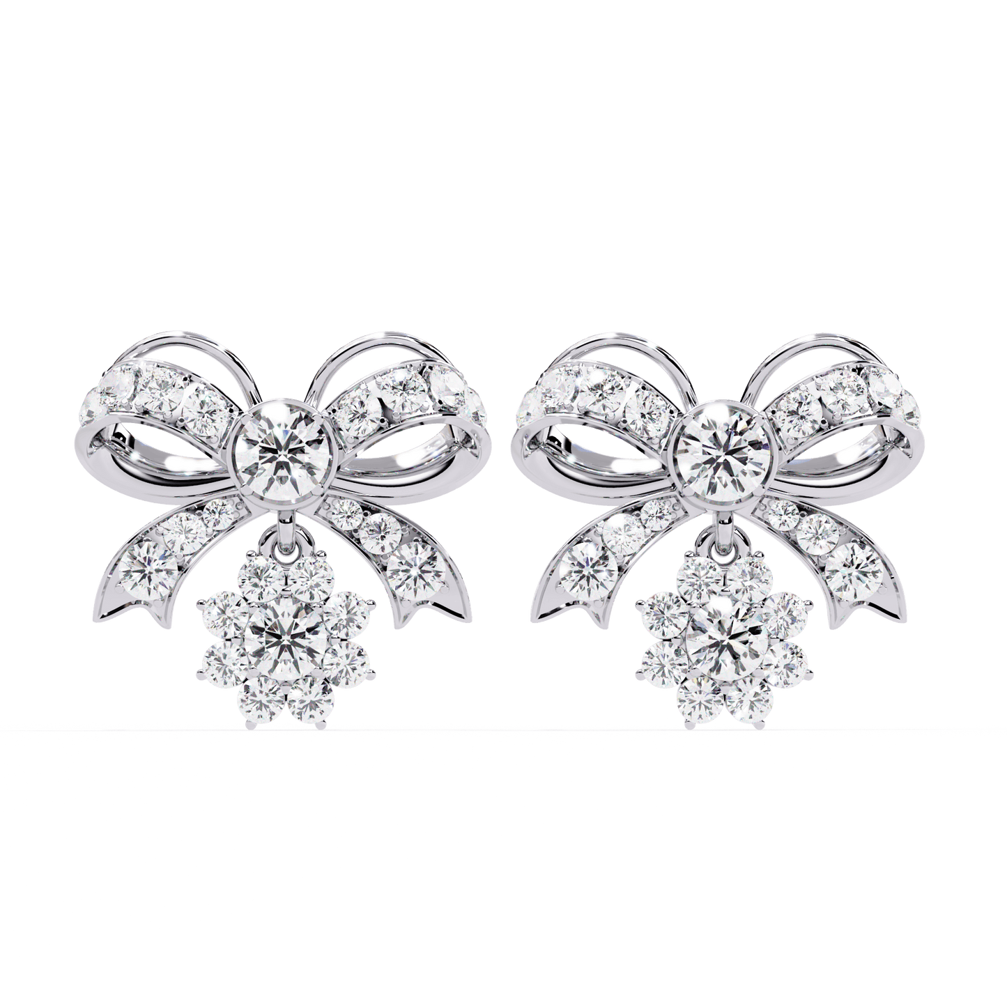 Bow Star Diamond Earrings