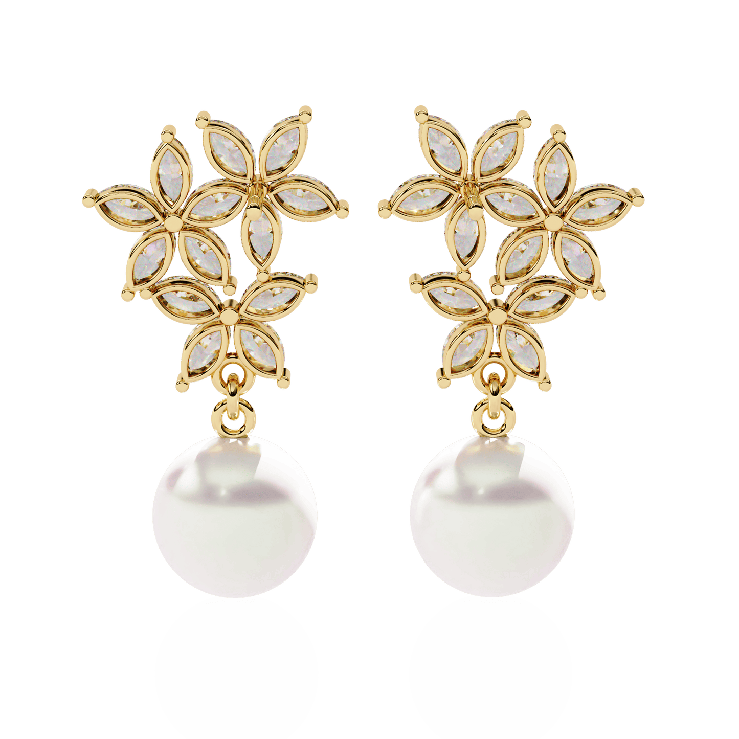Marquise Pearl Drop Earrings