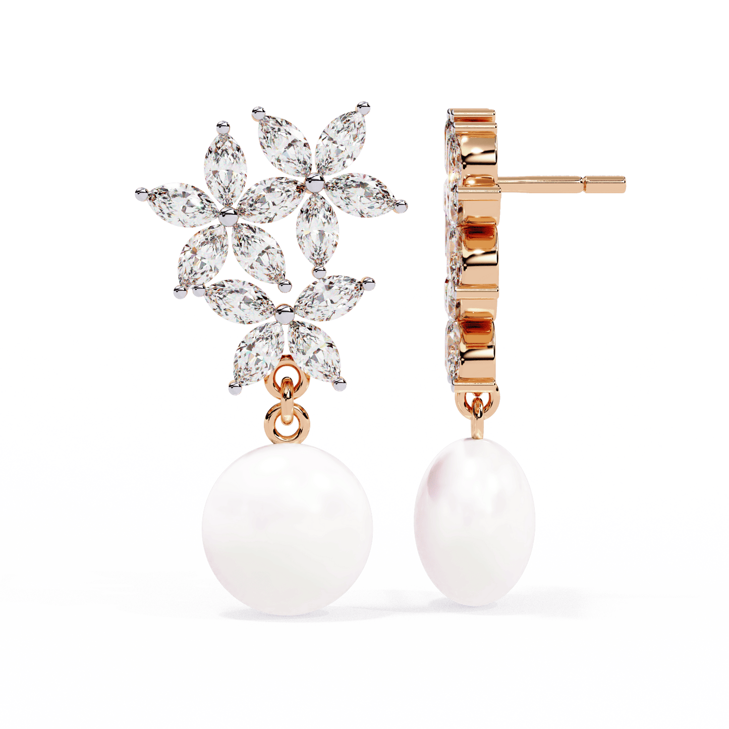 Marquise Pearl Drop Earrings