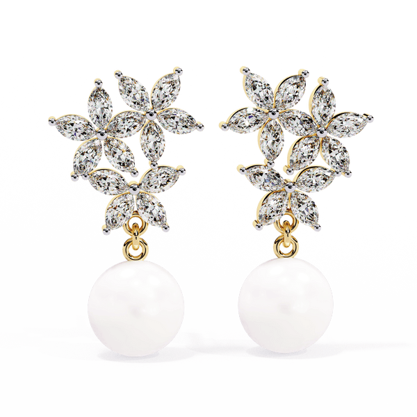 Marquise Pearl Drop Earrings