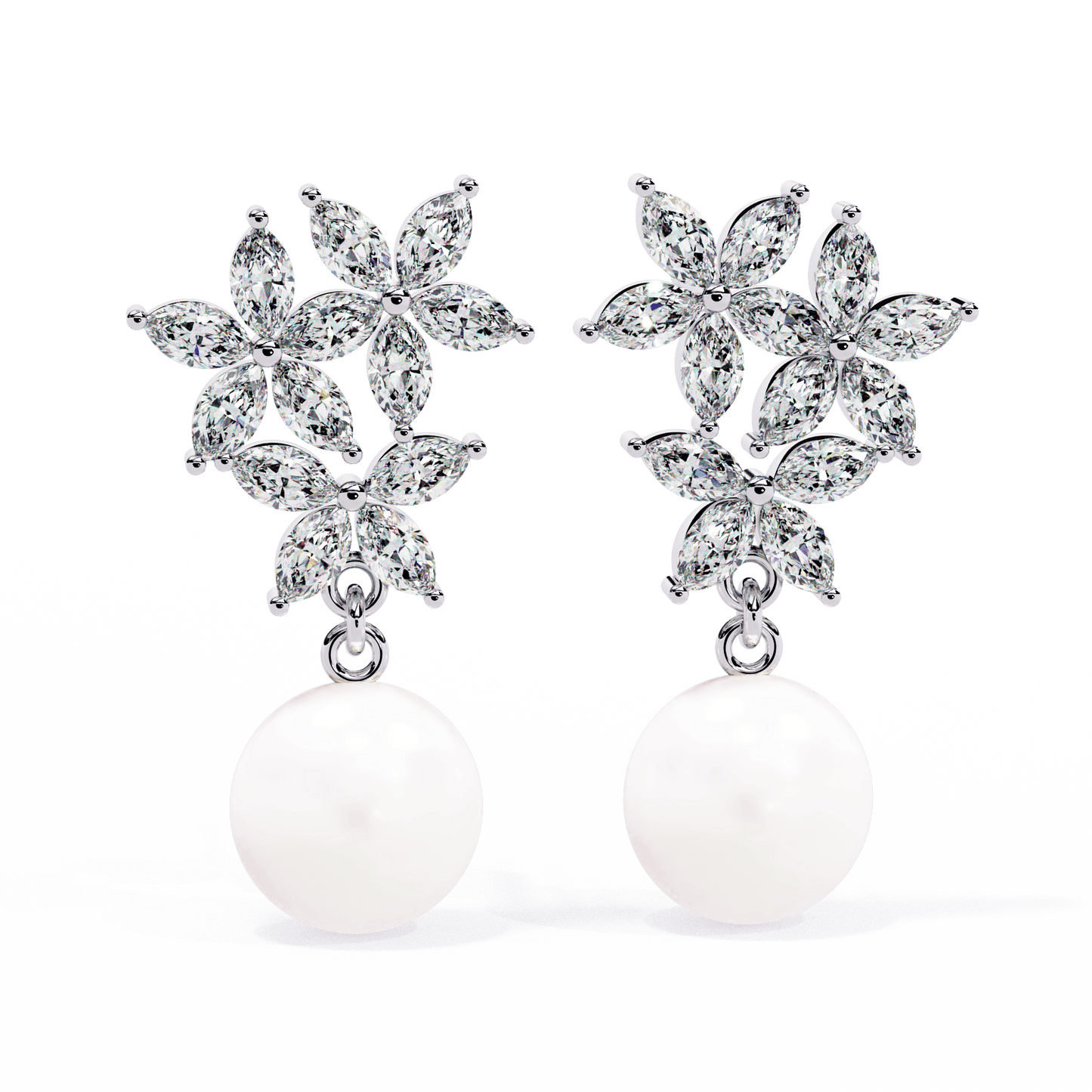 Marquise Pearl Drop Earrings