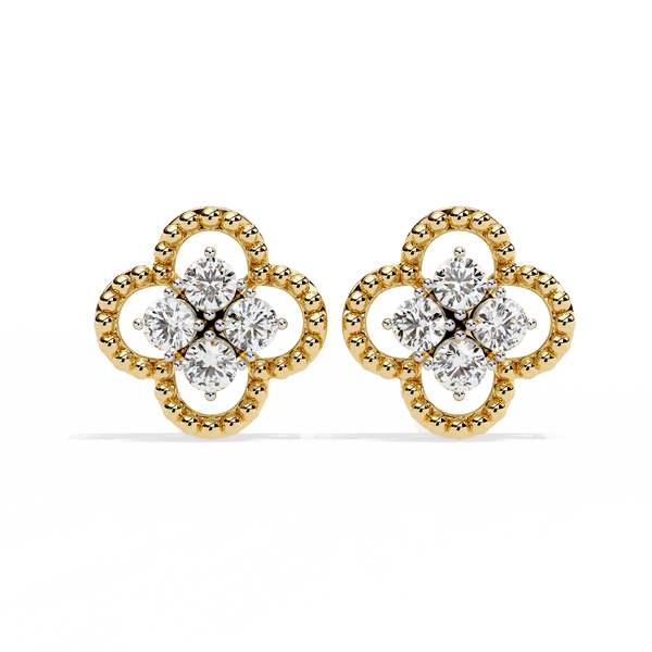 Four Stone Clover Diamond Earrings