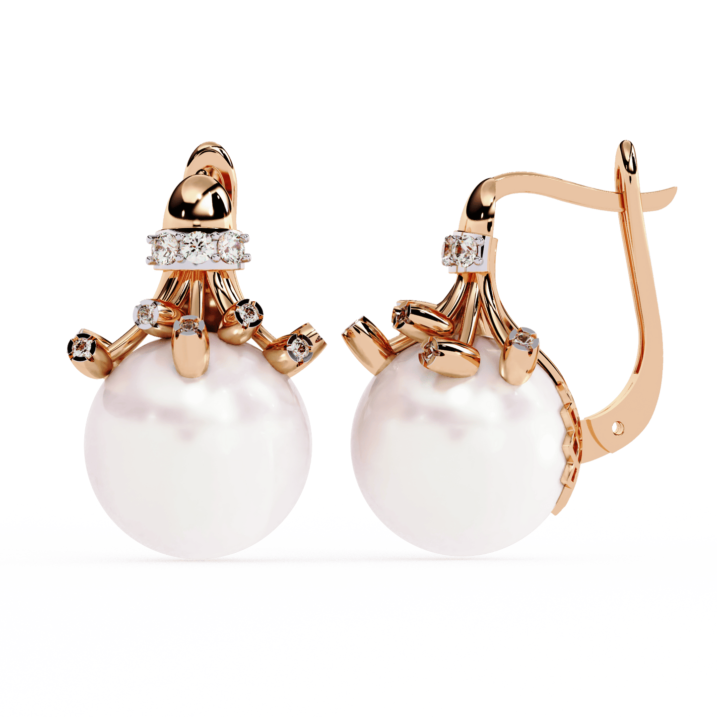 Pristine Pearl Diamond Earrings