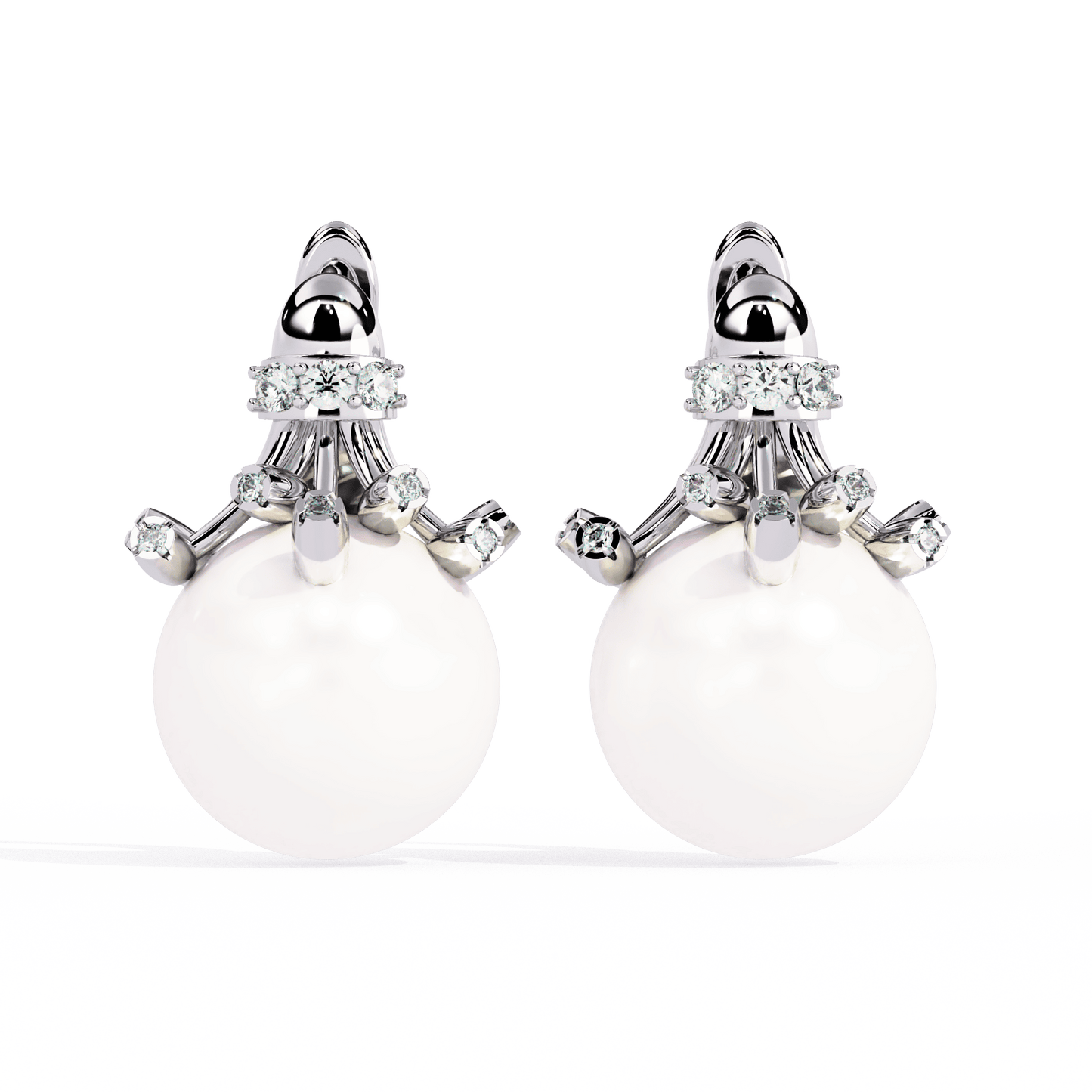 Pristine Pearl Diamond Earrings