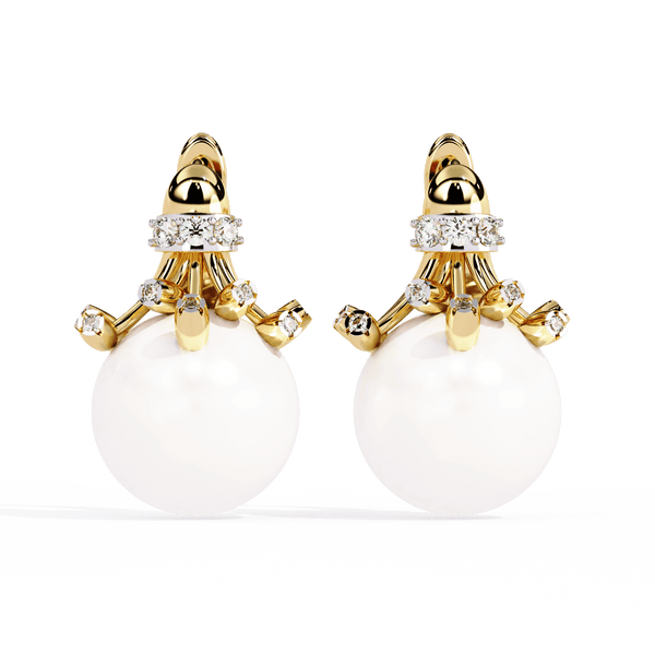 Pristine Pearl Diamond Earrings