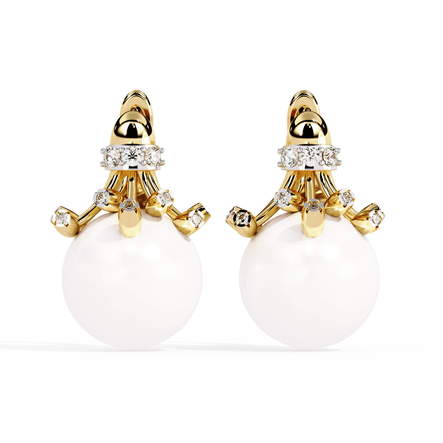 Pristine Pearl Diamond Earrings