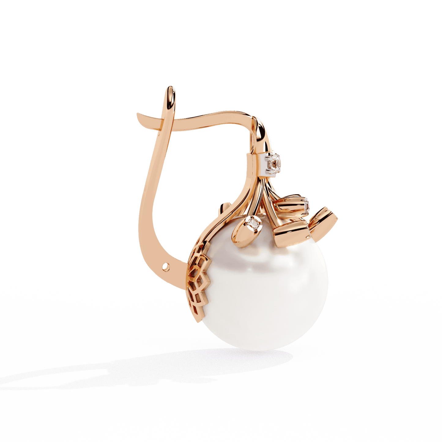 Pristine Pearl Diamond Earrings